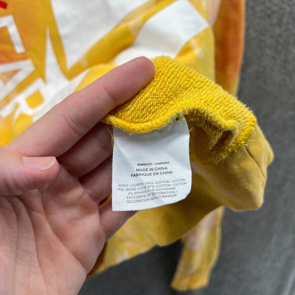 Nike Pullover Women Medium Yellow Tie Dye Crewneck Sportswear Club Sweatshirt - Picture 4 of 13